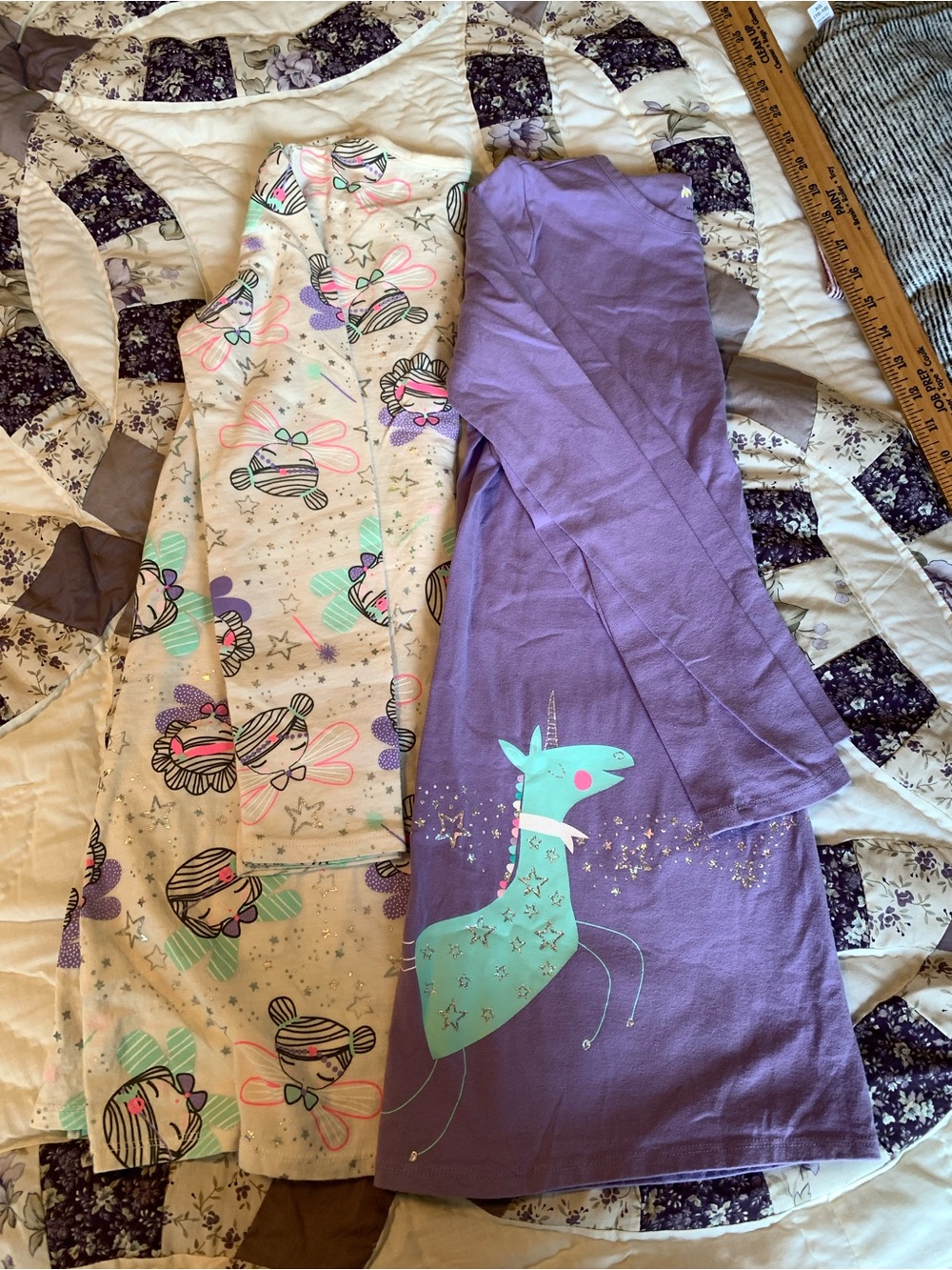 Girls' Unicorn & Fairy Printed Casual Long Sleeve Dresses - Pack of 2